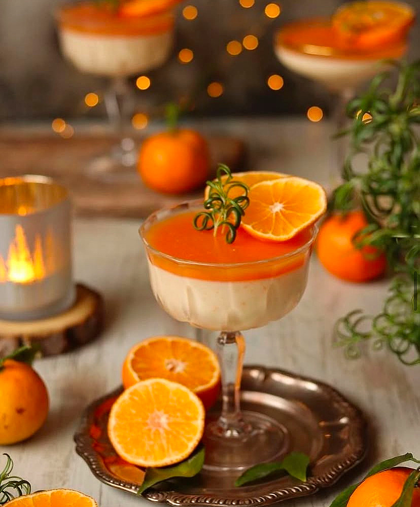 Clementinpannacotta med camparispegel