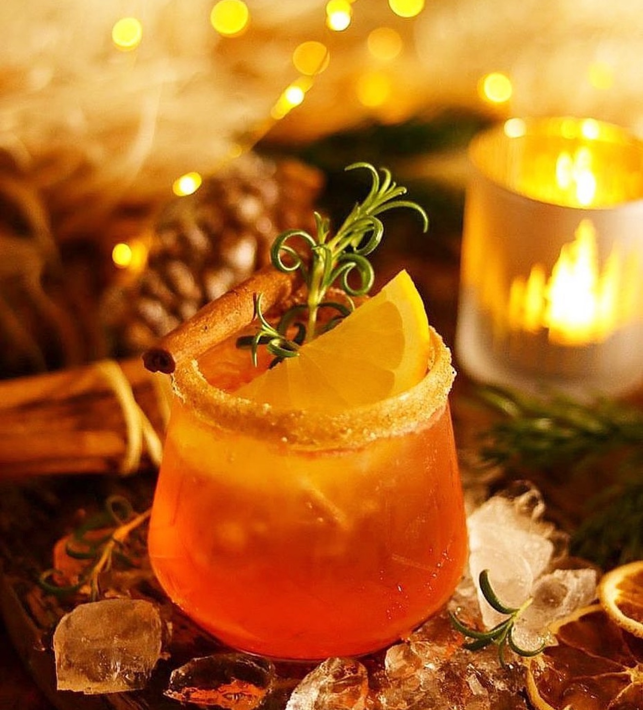 Vintrig drink med Aperol och kanel